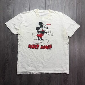 Vintage 1970s Mickey Mouse Double Sided Shirt XXL rare Size White